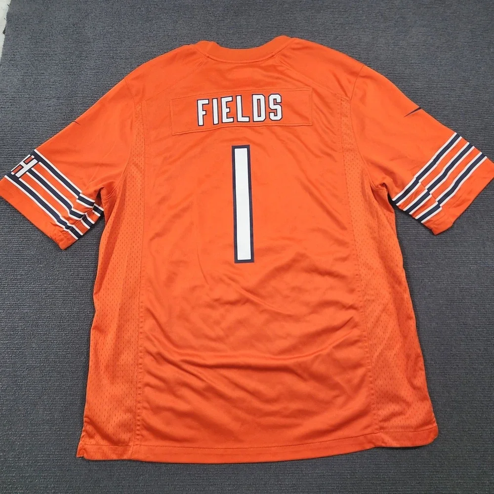 Nike Chicago Bears Justin Fields #1 Jersey Mens XL Orange NFL Game Day Football